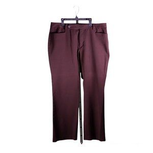 Ralph Lauren Women's Chino Pants Brown Straight Leg Stretch Cotton Trousers 16